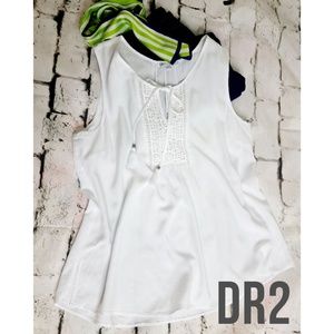 DR2 Daniel Rainn White Bib Front Tank sx Lg